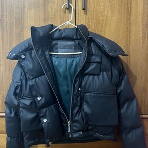 MANIERE DE VOIR CROPPED JACKET SIZE 6 - hoodie is removable. Only worn once .